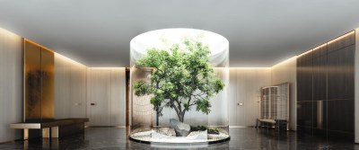 现代室内景观造景3D模型下载